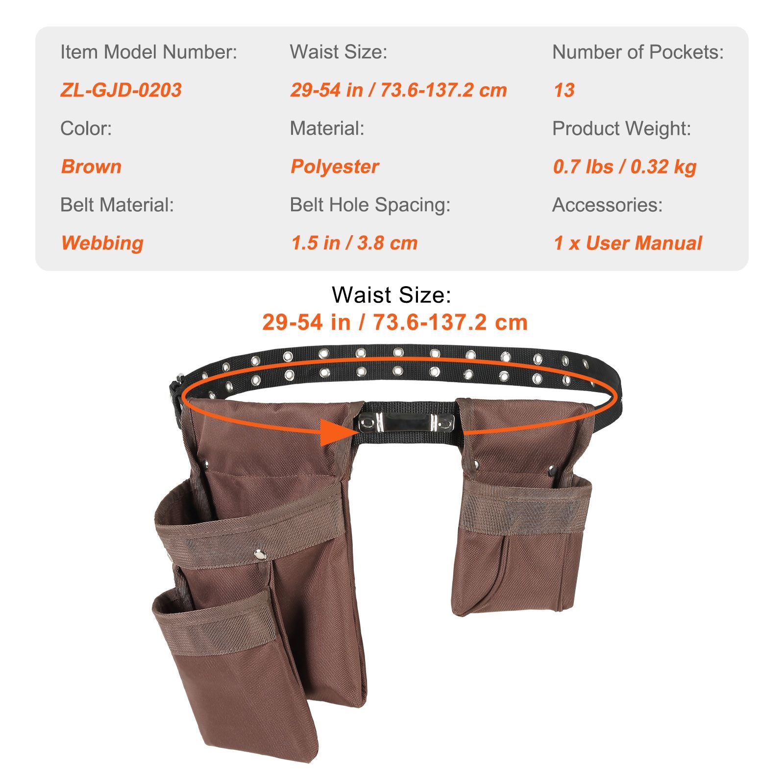 Comfortable and Adjustable Tool Belt with Customizable Storage