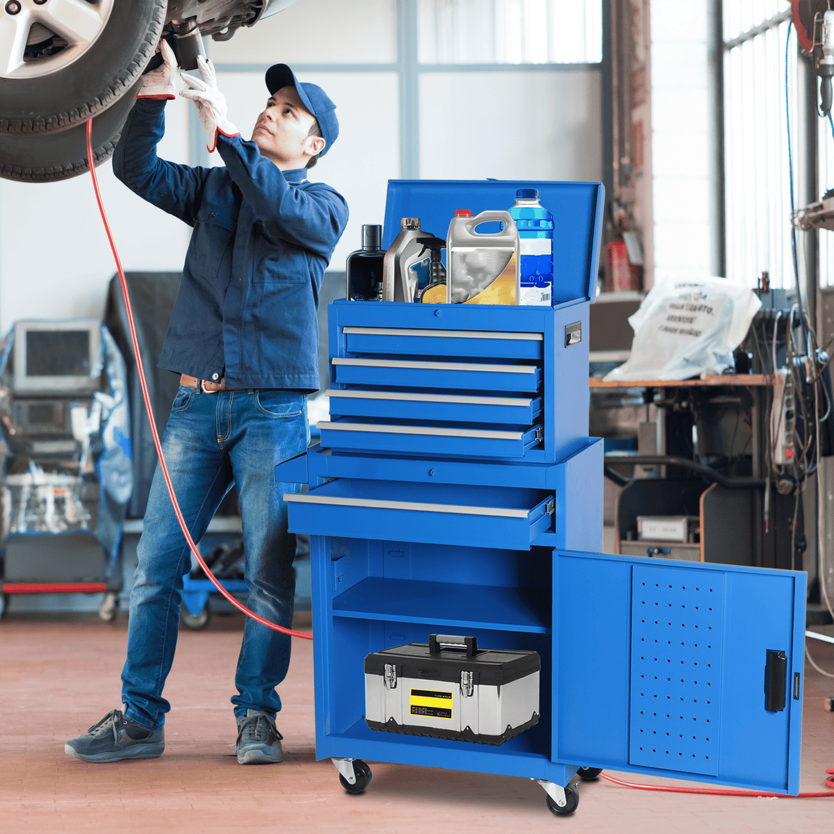 Rolling Tool Chest with Detachable Top Box
