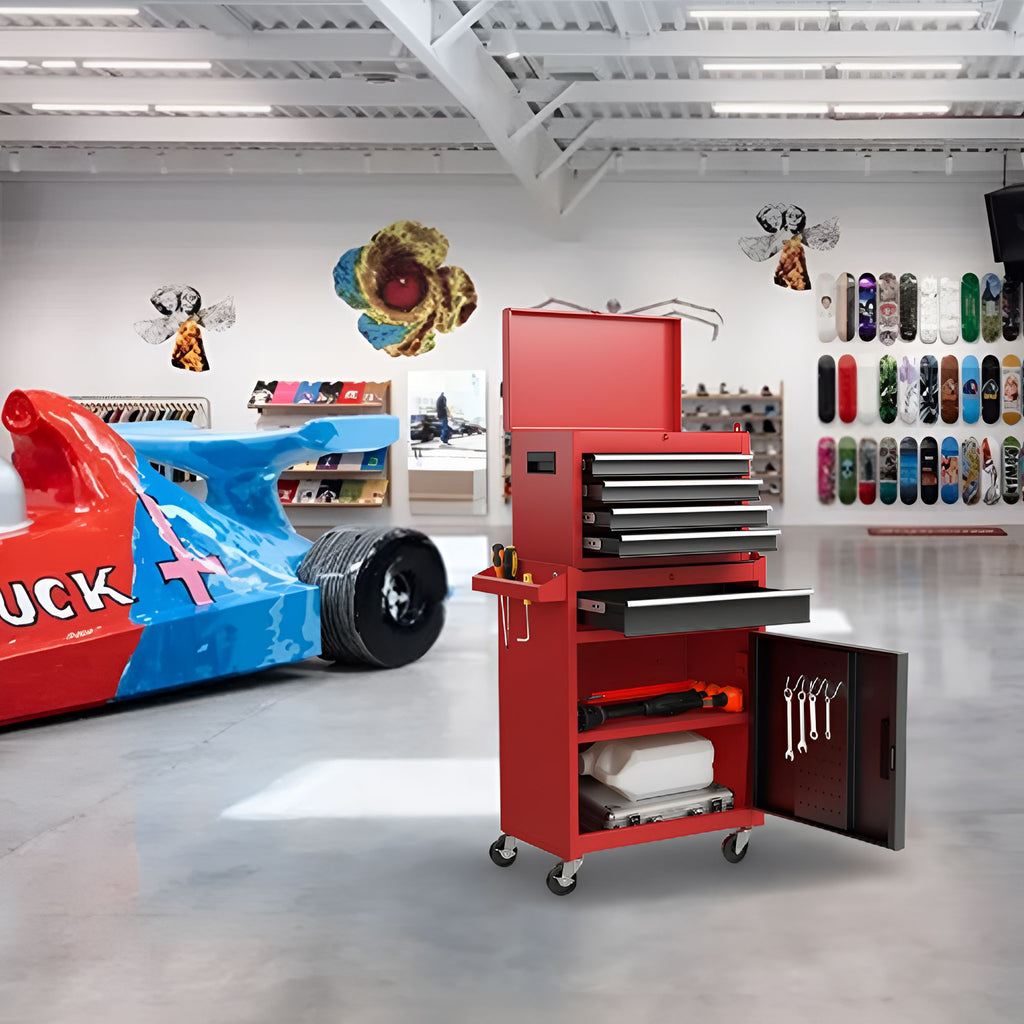 5-Drawer Rolling Tool Storage Cabinet with Detachable Top Tool Box