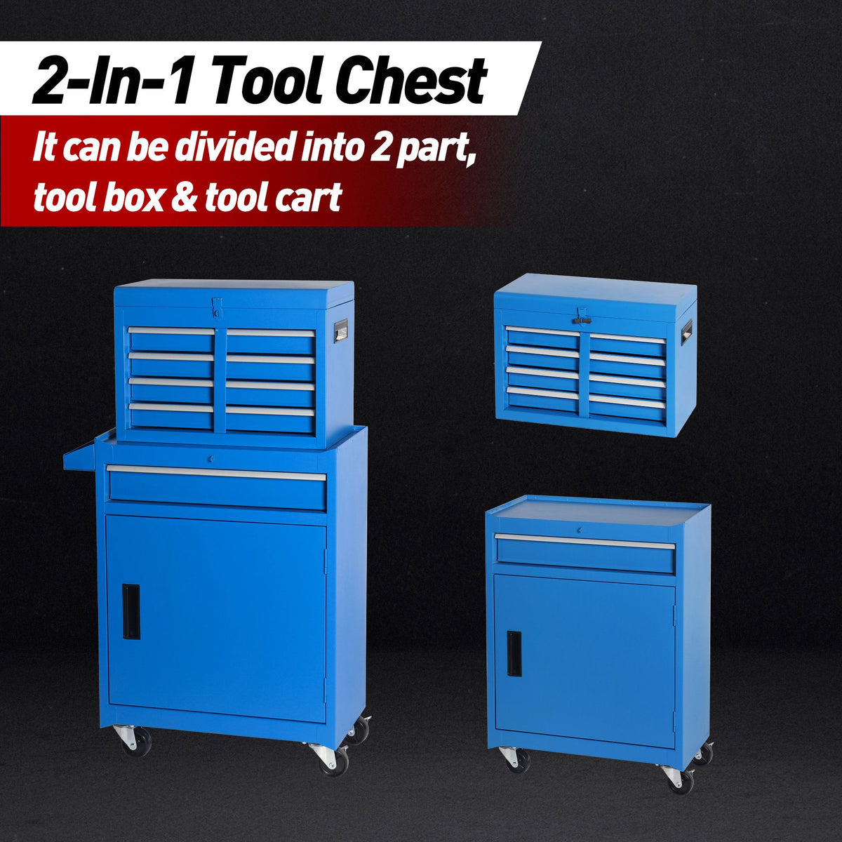 Rolling Tool Chest with Detachable Top Box