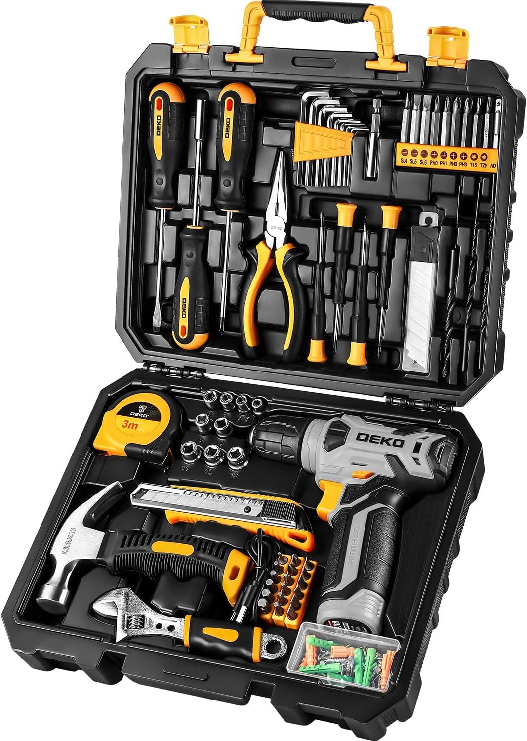 Cordless Drill and Home Repair Tool Kit
