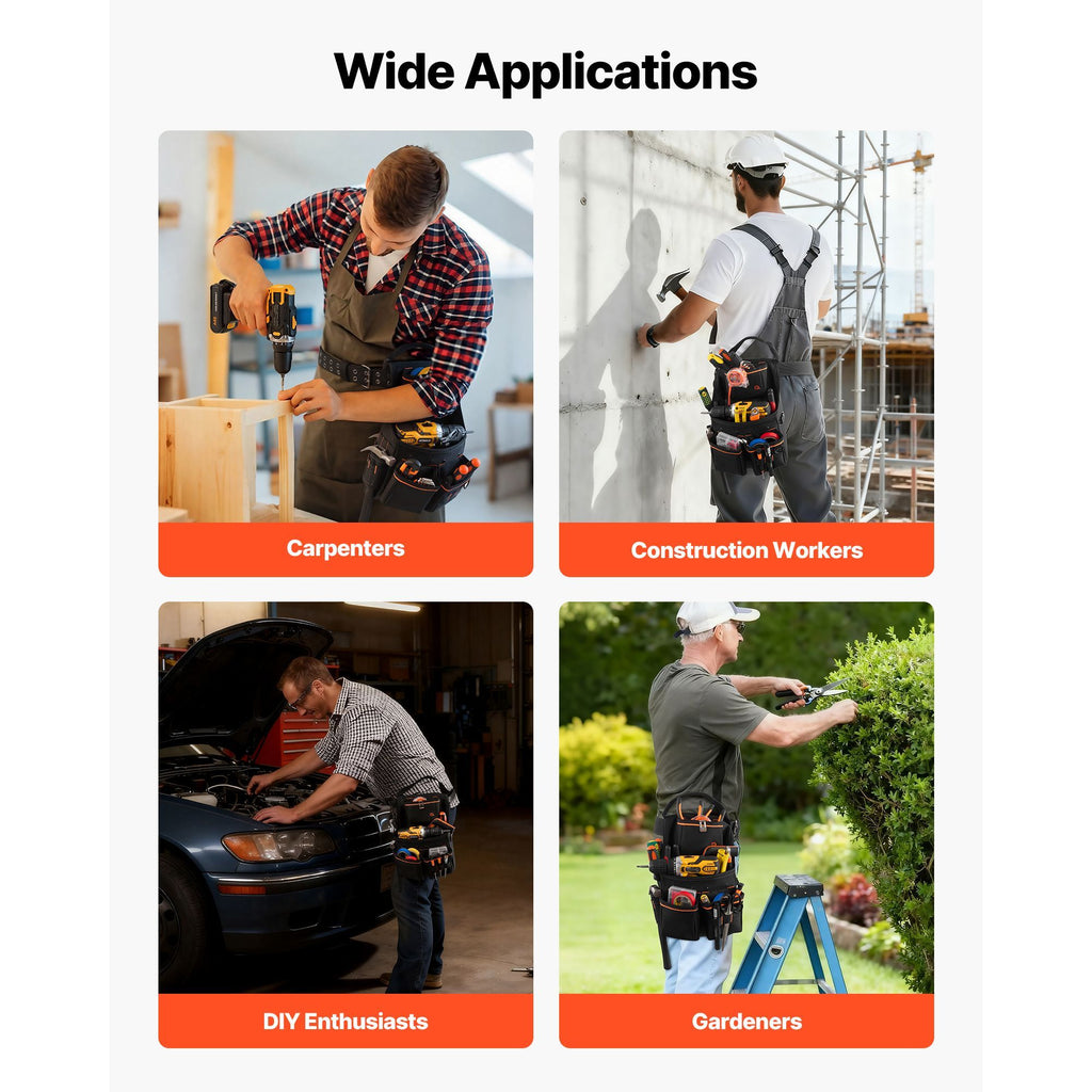 Versatile Tool Belt for Organized Tool Storage on the Job