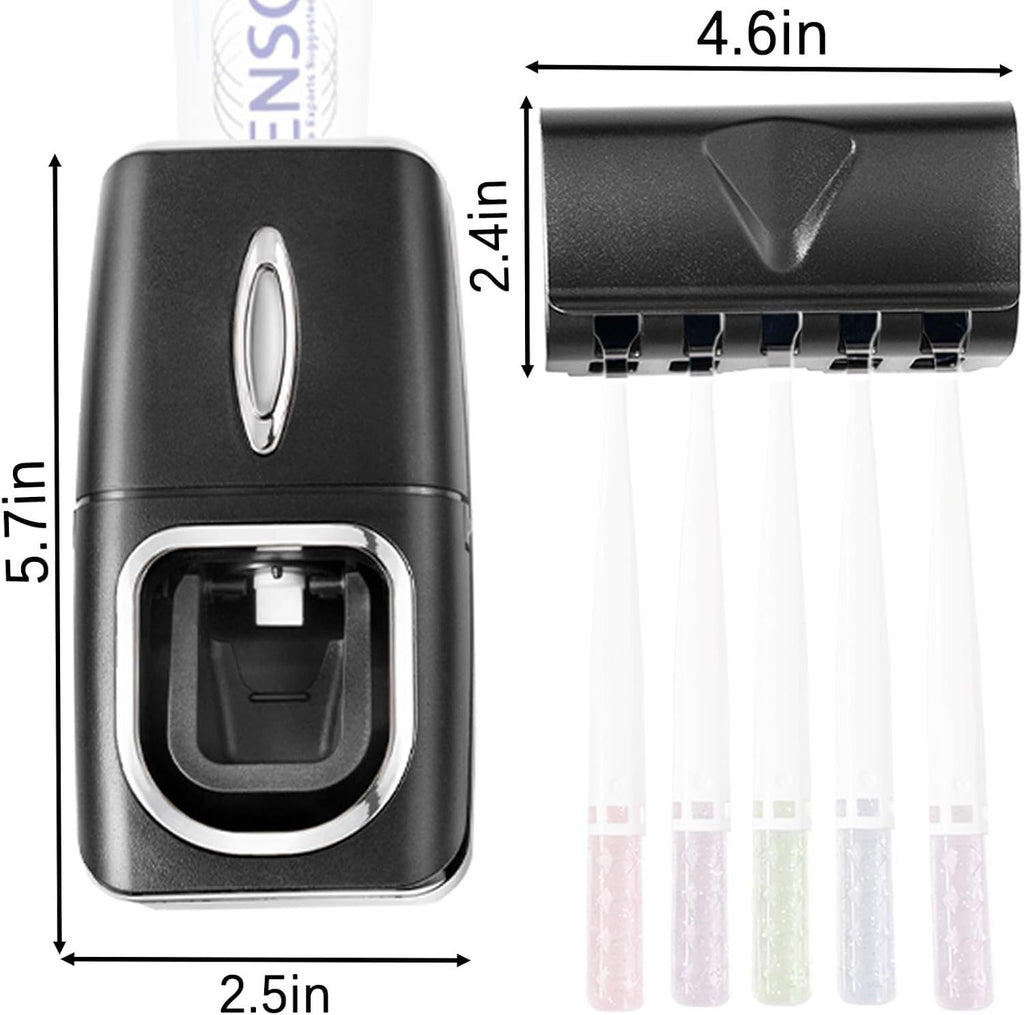 Automatic Toothbrush Holder and Toothpaste Dispenser Set for Bathroom