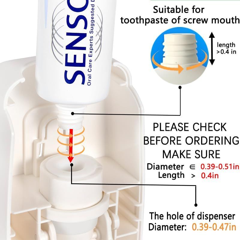 Automatic Toothbrush Holder and Toothpaste Dispenser Set for Bathroom
