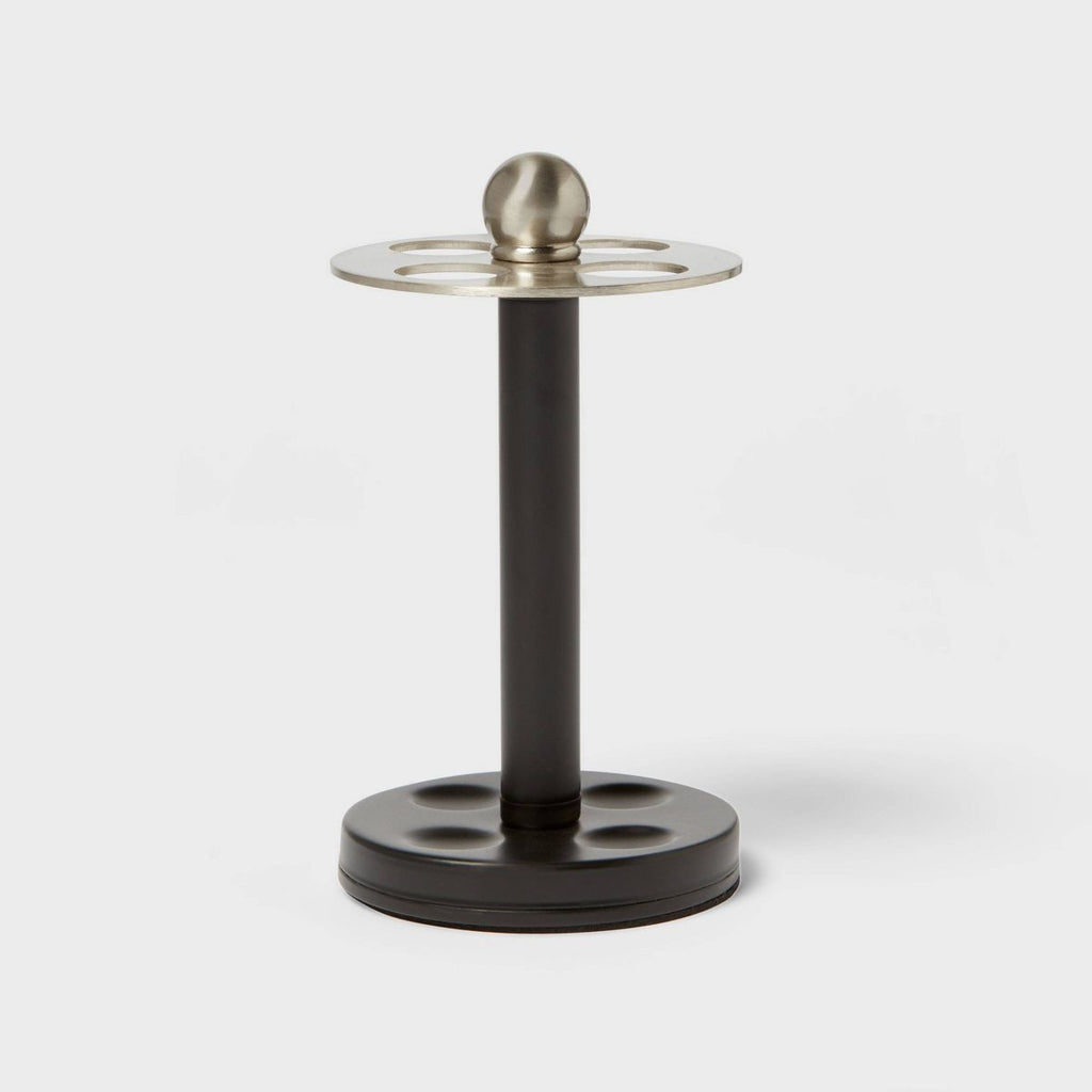 Sleek Black Toothbrush Holder for Four