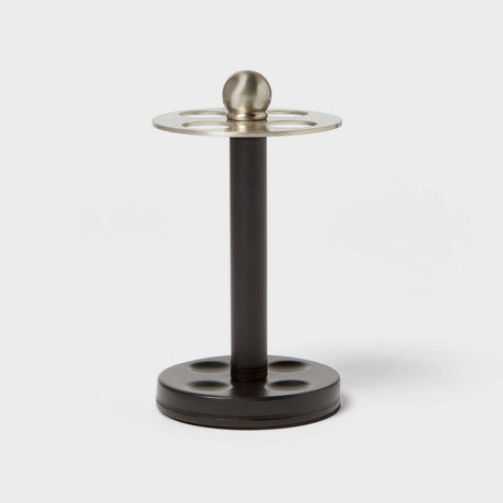 Sleek Black Toothbrush Holder for Four