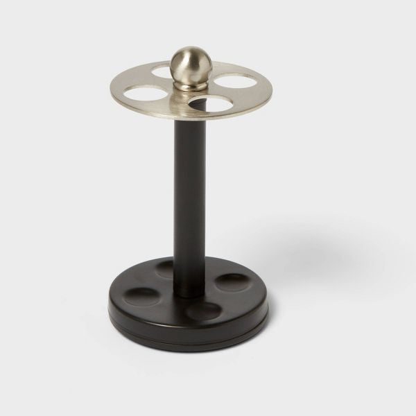 Sleek Black Toothbrush Holder for Four