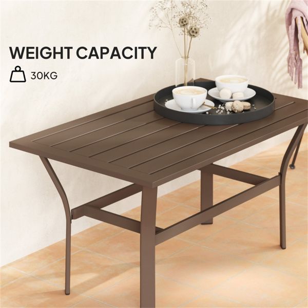 Spacious Outdoor Coffee Table with Slatted Top and Easy Assembly