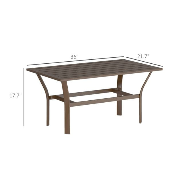 Spacious Outdoor Coffee Table with Slatted Top and Easy Assembly