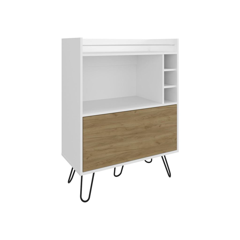 Tori One-Door Bar Cabinet with Railed Prep Top