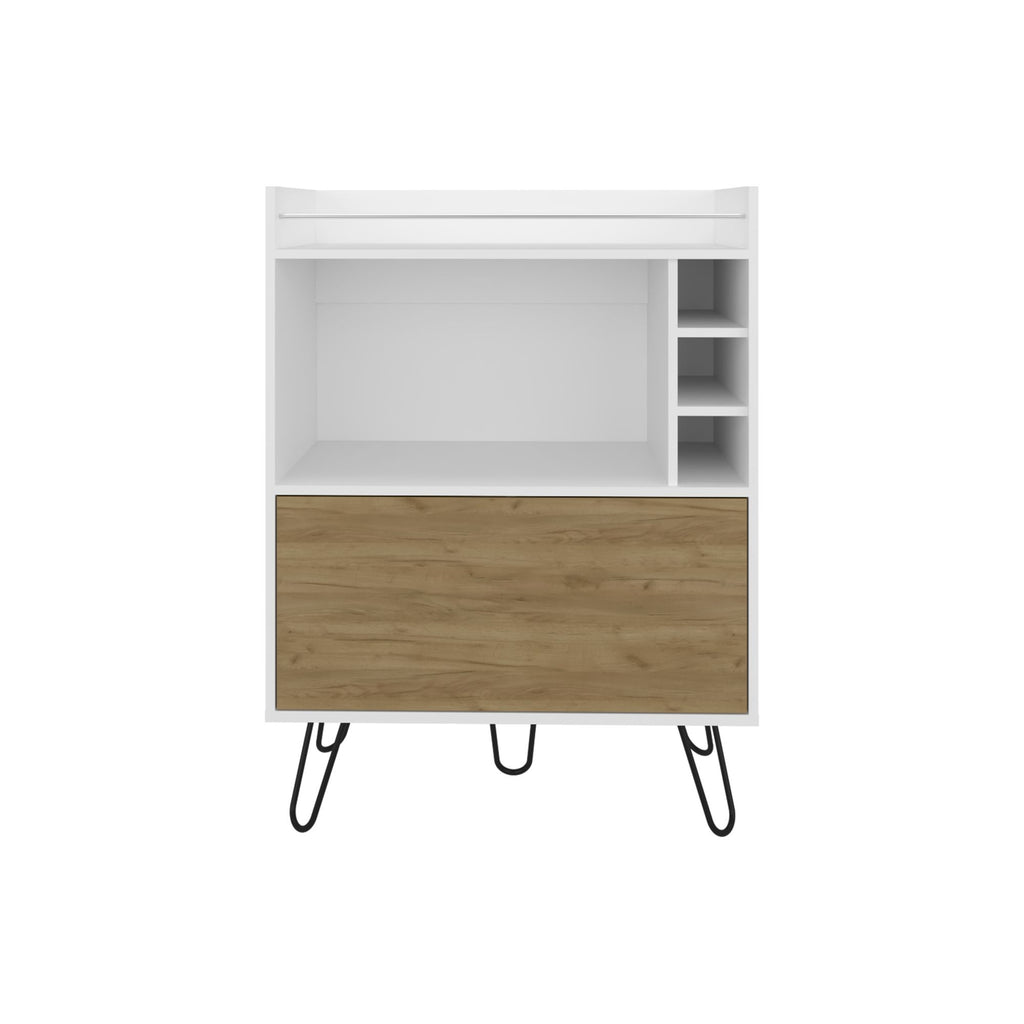 Tori One-Door Bar Cabinet with Railed Prep Top