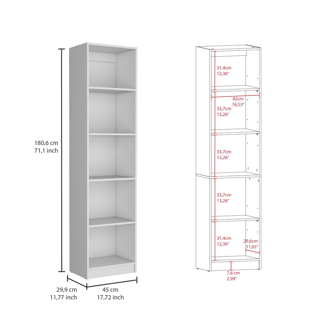 Torrey 3-Piece Living Room Set with 3 White Bookcases