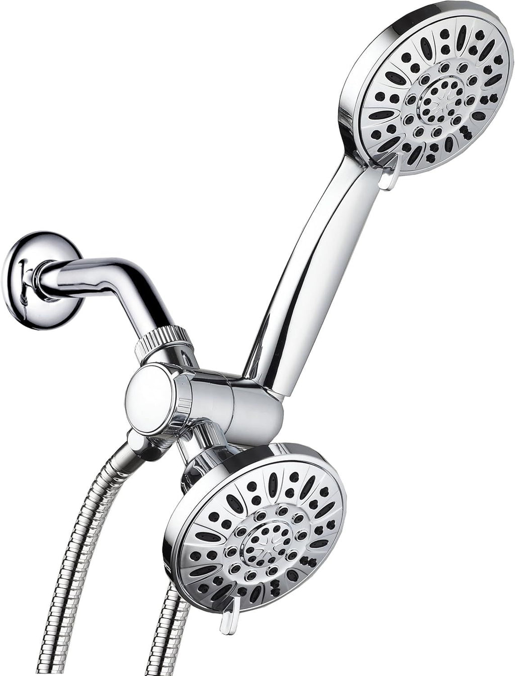 Total Chrome Premium 48-Setting 3-Way Shower Combo with Rain and Handheld