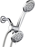 Total Chrome Premium 48-Setting 3-Way Shower Combo with Rain and Handheld