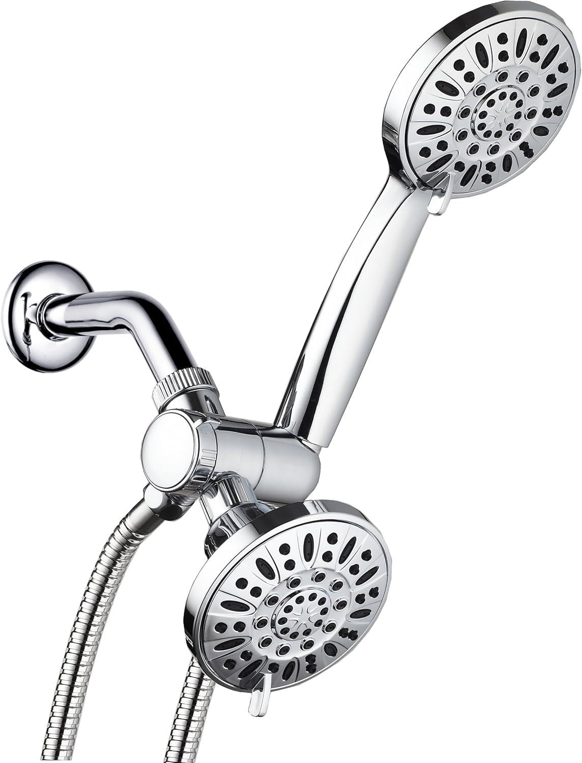 Total Chrome Premium 48-Setting 3-Way Shower Combo with Rain and Handheld