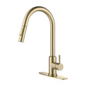 Touch Kitchen Faucet with Pull Down Sprayer in Brushed Gold