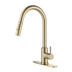 Touch Kitchen Faucet with Pull Down Sprayer in Brushed Gold