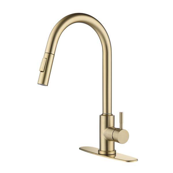 Touch Kitchen Faucet with Pull Down Sprayer in Brushed Gold