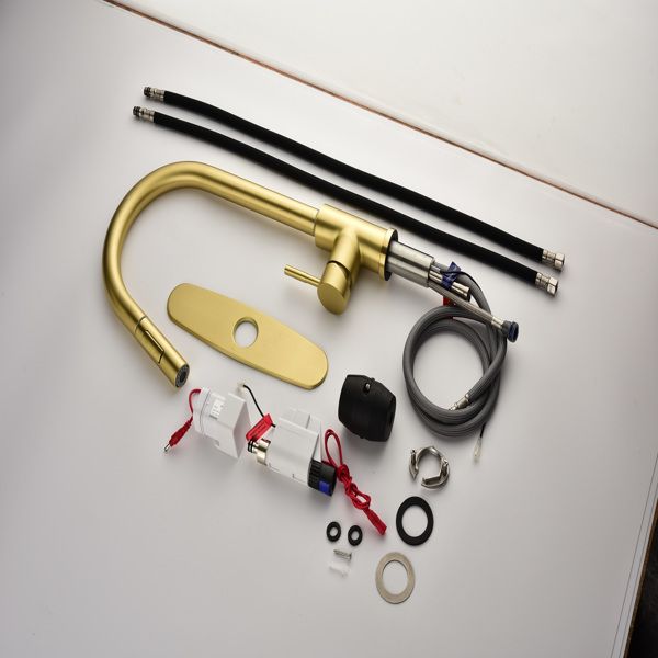 Touch Kitchen Faucet with Pull Down Sprayer in Brushed Gold