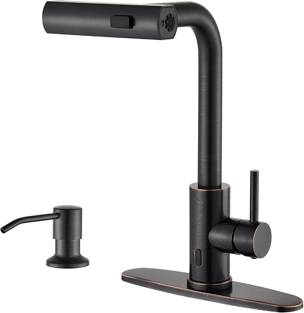 Touchless Waterfall Kitchen Faucet with Pull-Down Sprayer