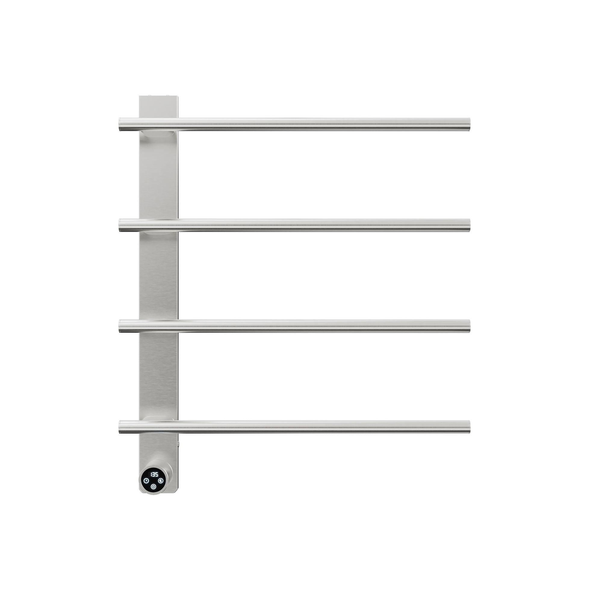 Brushed Nickel Heated Towel Rack with Carbon Fiber Heating