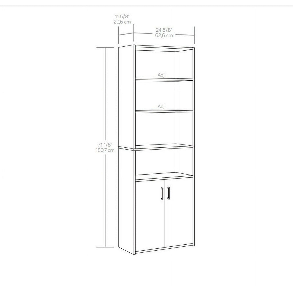 Traditional Bookcase with Doors – Soft White Finish for Versatile Home Storage