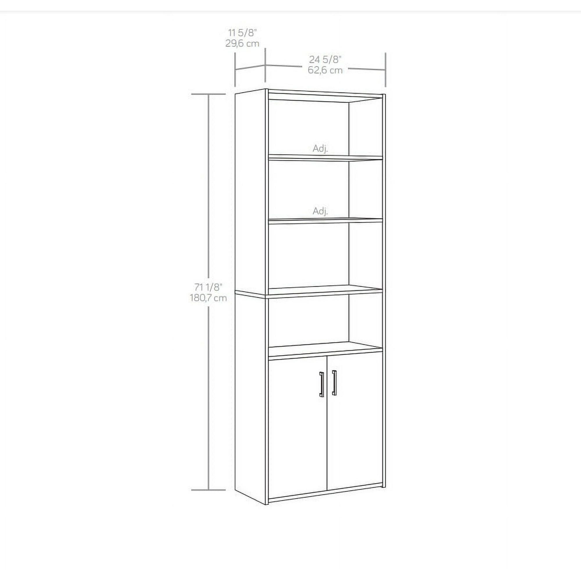 Traditional Bookcase with Doors – Soft White Finish for Versatile Home Storage