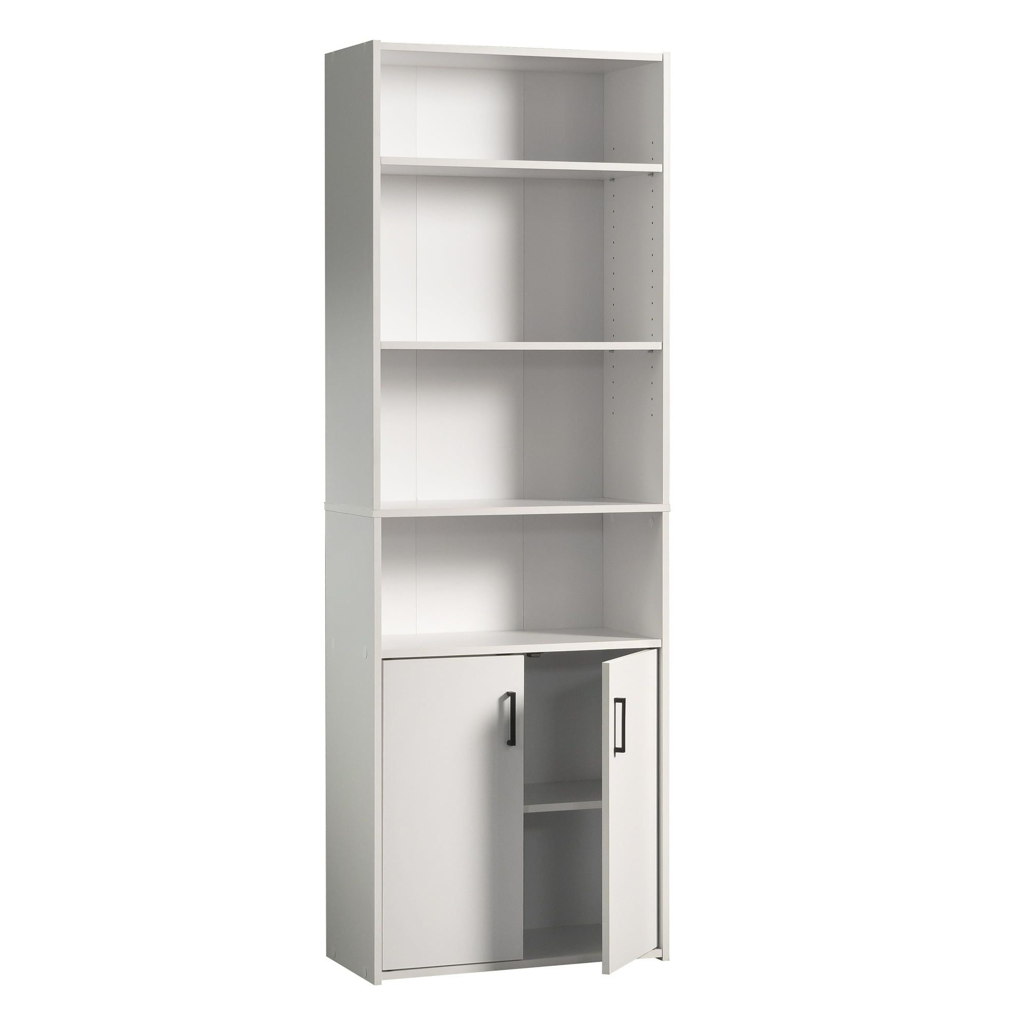 Traditional Bookcase with Doors – Soft White Finish for Versatile Home Storage