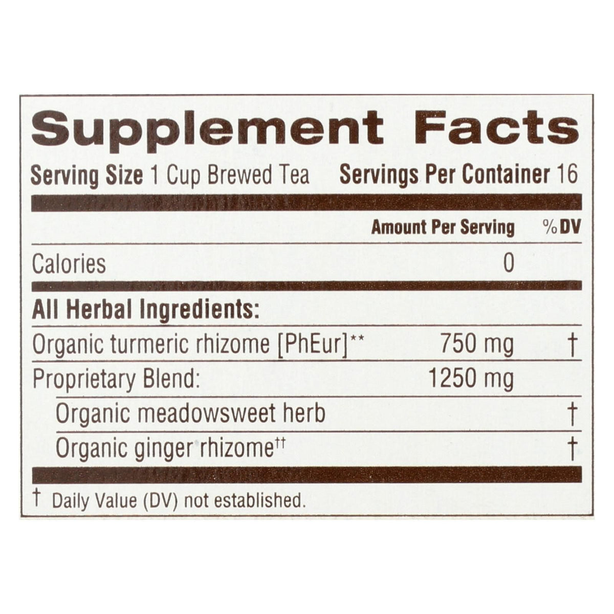 Traditional Medicinals Organic Herbal Tea – Turmeric, Meadowsweet & Ginger – 16 Count (Case of 6)