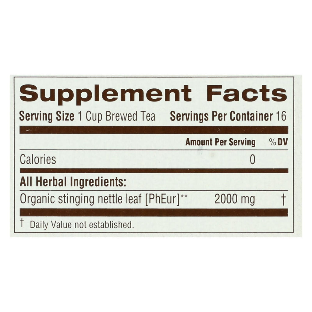 Organic Nettle Leaf Herbal Tea, 16 Bags - Case of 6