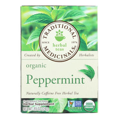 Organic Peppermint Herbal Tea, Caffeine Free, Case of 6 Boxes