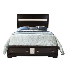 Traditional Style Queen Bed with Built-In Drawers and Elegant Headboard