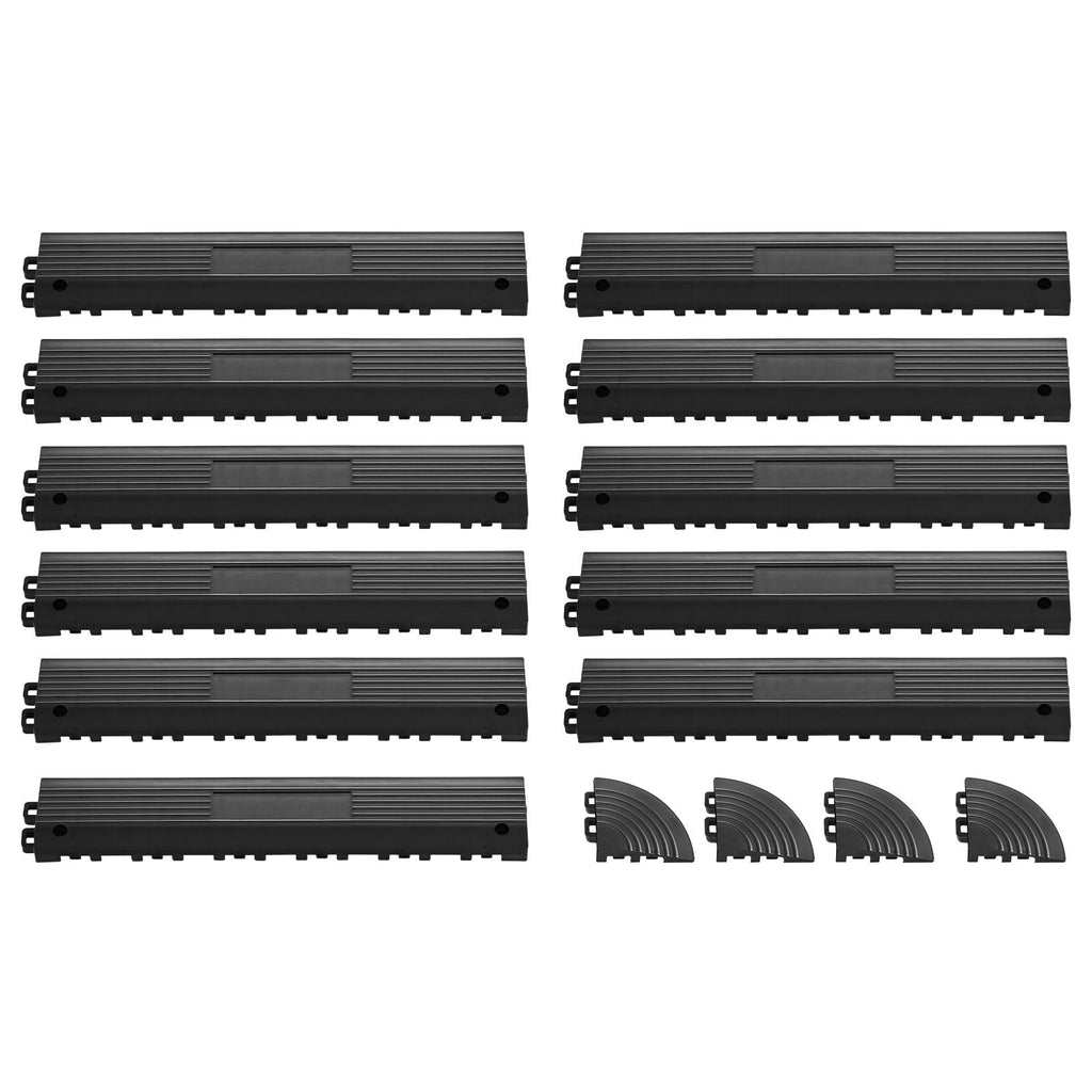 11-Piece Transition Edge Kit for Drainage Mats – Garage Floor Edging