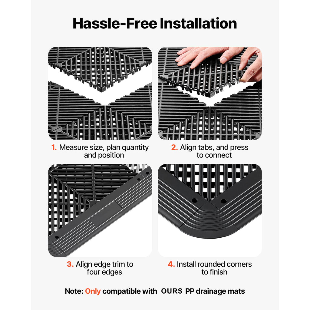 11-Piece Transition Edge Kit for Drainage Mats – Garage Floor Edging