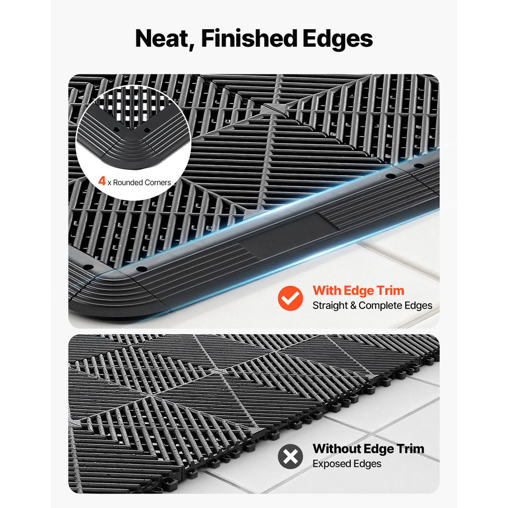 11-Piece Transition Edge Kit for Drainage Mats – Garage Floor Edging