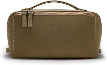 Travel Makeup Bag with Divider and Handle – Opens Flat