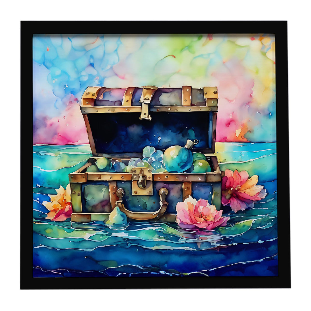 Treasure Chest Framed Metal Wall Art