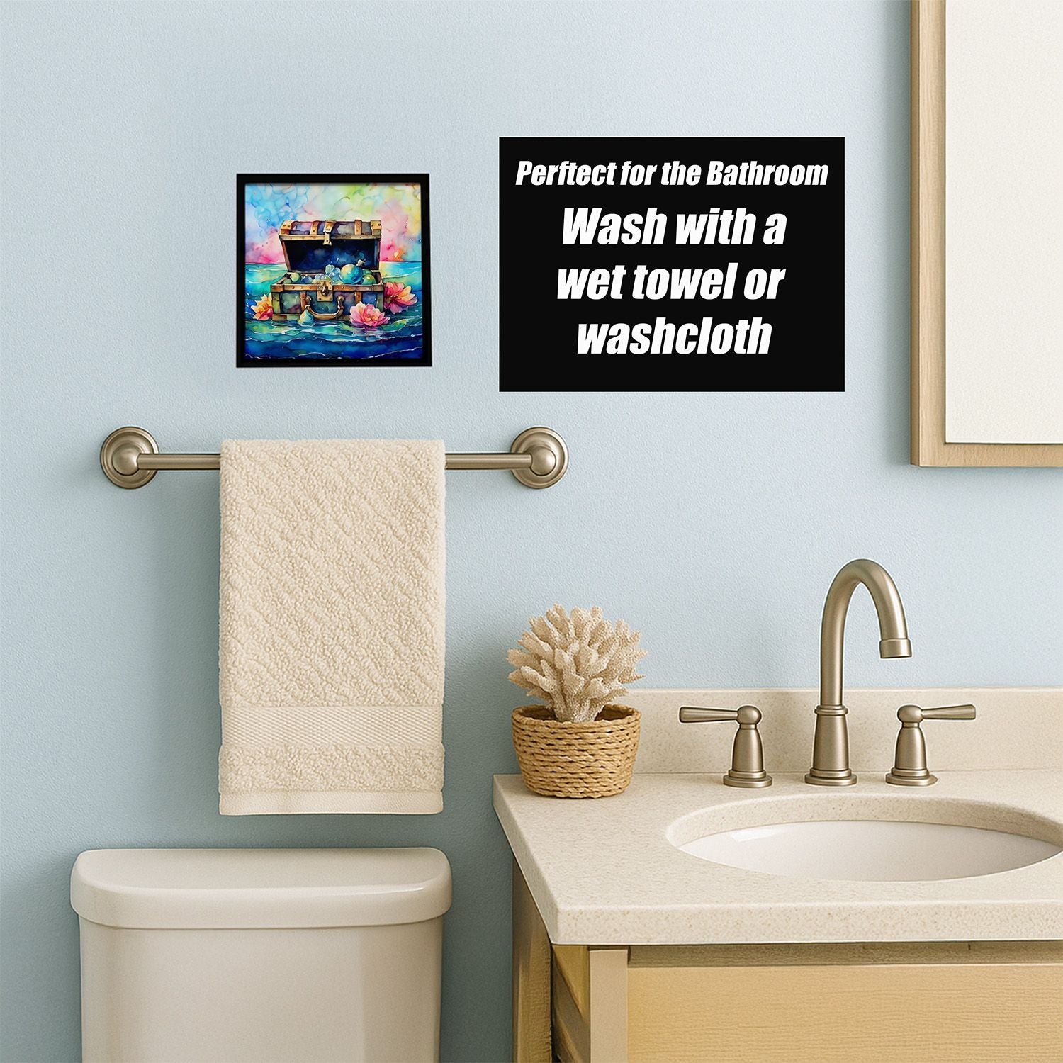 Treasure Chest Framed Metal Wall Art