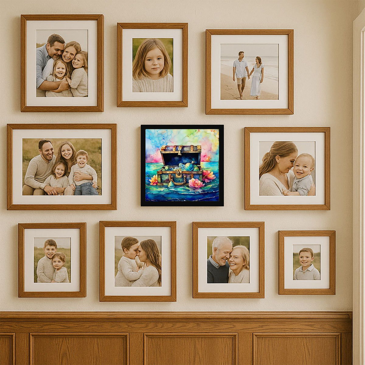 Treasure Chest Framed Metal Wall Art