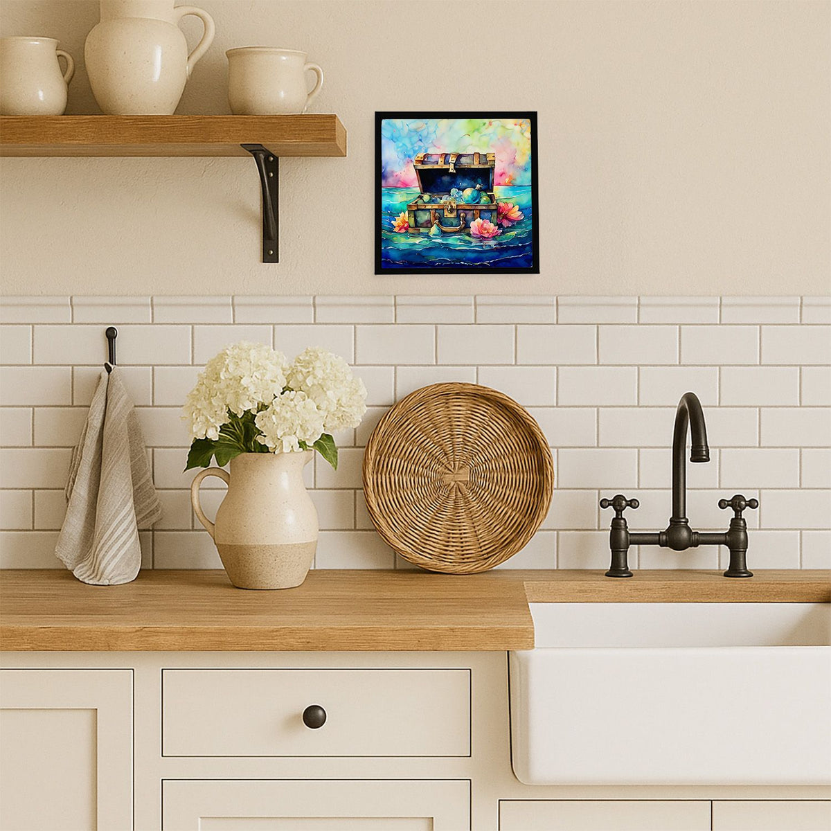 Treasure Chest Framed Metal Wall Art