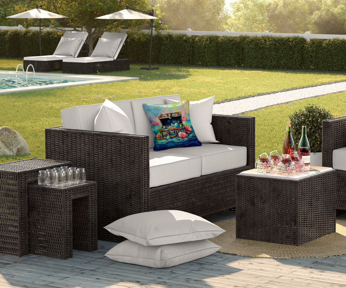 Treasure Chest Indoor-Outdoor Decorative Pillow