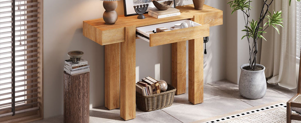 Rustic Minimalist Console Table with Natural Character