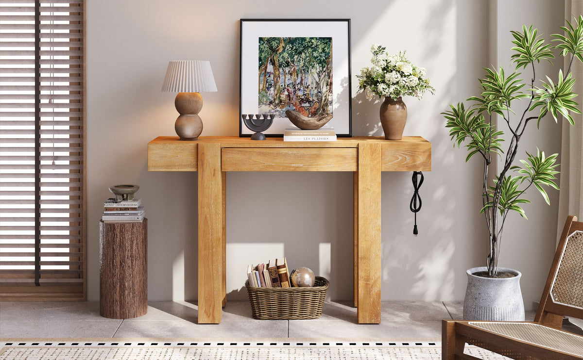 Rustic Minimalist Console Table with Natural Character