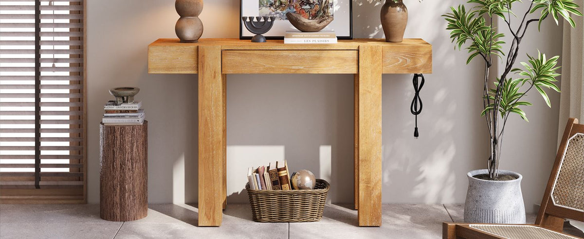 Rustic Minimalist Console Table with Natural Character