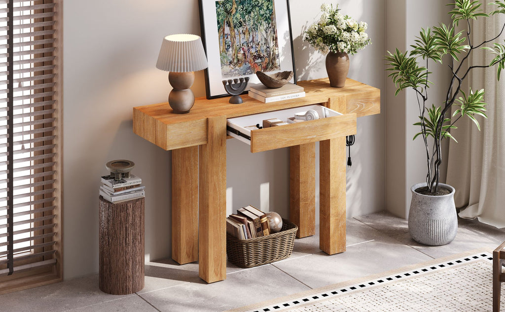 Rustic Minimalist Console Table with Natural Character