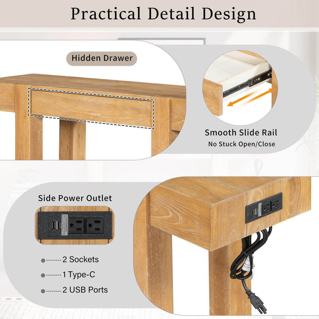 Rustic Minimalist Console Table with Natural Character