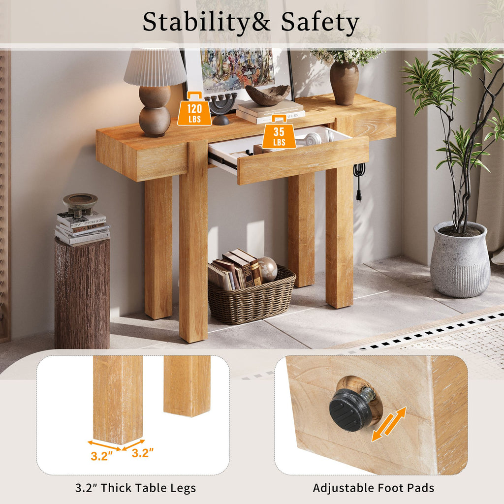 Rustic Minimalist Console Table with Natural Character