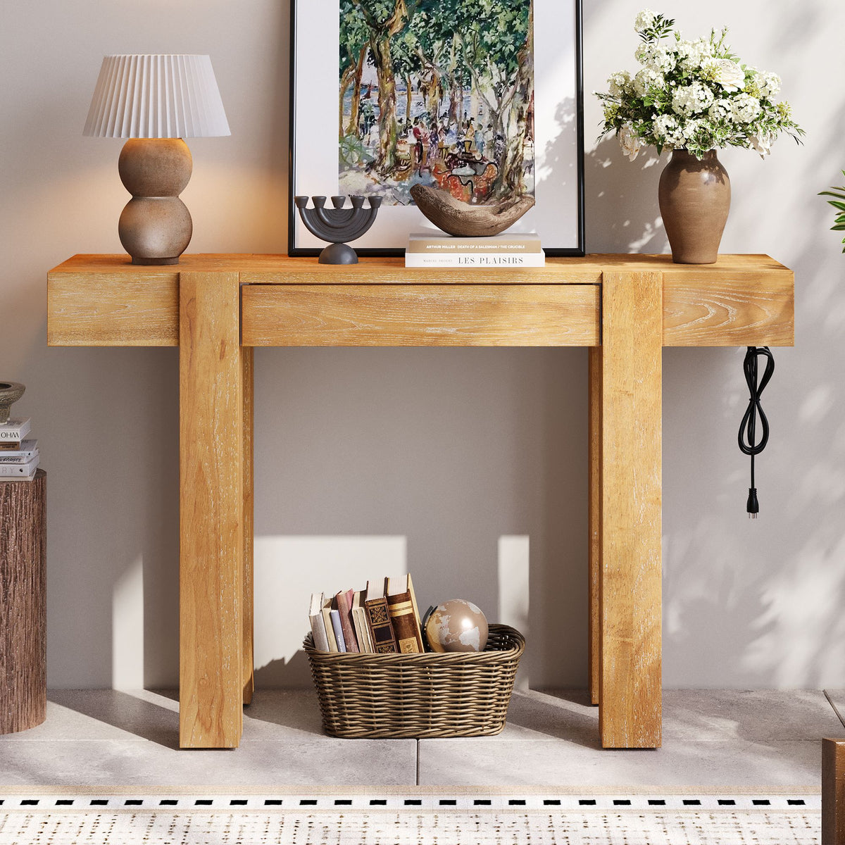 Rustic Minimalist Console Table with Natural Character