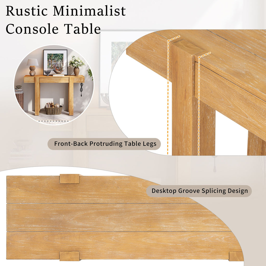 Rustic Minimalist Console Table with Natural Character