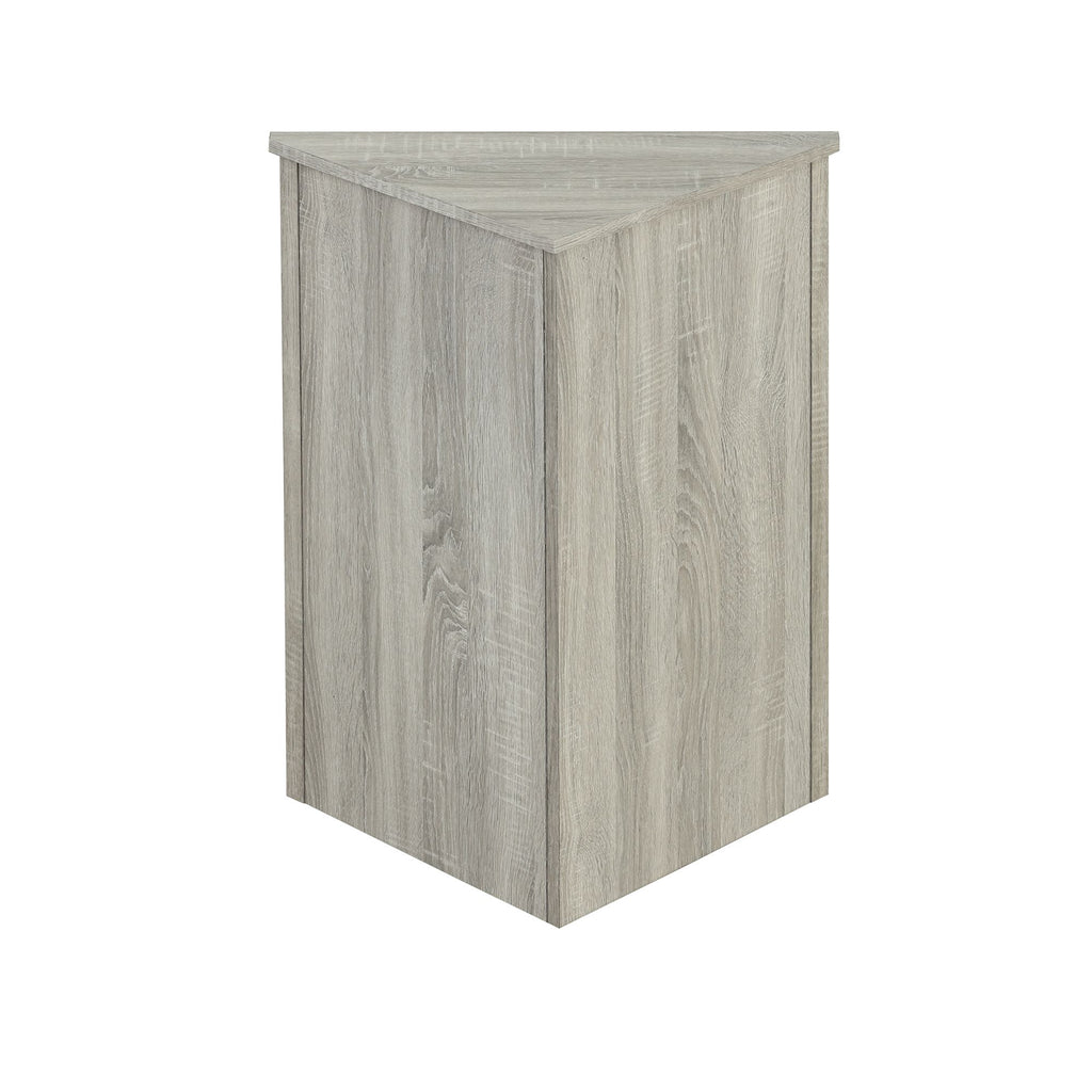 Triangle Corner Bathroom Cabinet with Adjustable Shelves and Brushed Nickel Knobs